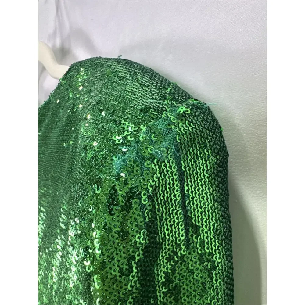 Bardot Green Alessia Sequin Dress Size L with Missing Sequins